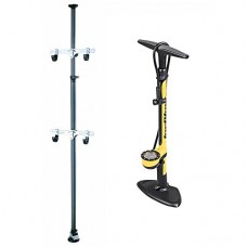Topeak Dual Touch Bike Storage Stand (Holds 2 Bicycles) with Joe Blow Sport III HP Floor Pump - B07FDC2M9H